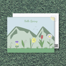 Bandkort för berg och Vår blommor
