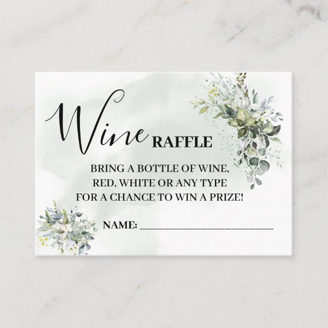 Bandkort för Eucalyptus Vin raffle biljett (Framsida)