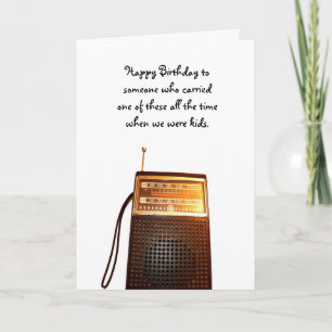 Bandkort för gyllene Oldies Transistor Radio Birth Kort