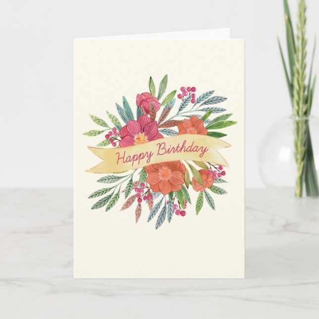 Bandkort för hälsning av grattis på födelsedagen ( kort (Framsida)