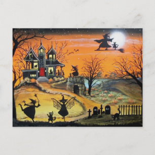 Bandkort för Helgdag i happy halloween Helg Vykort