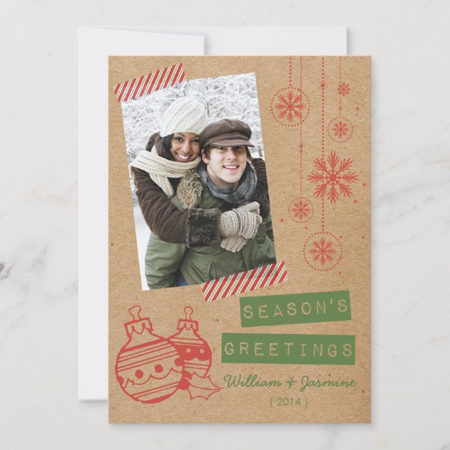 Bandkort, platta Helgdag för roligtens kartong Julkort (Framsida)