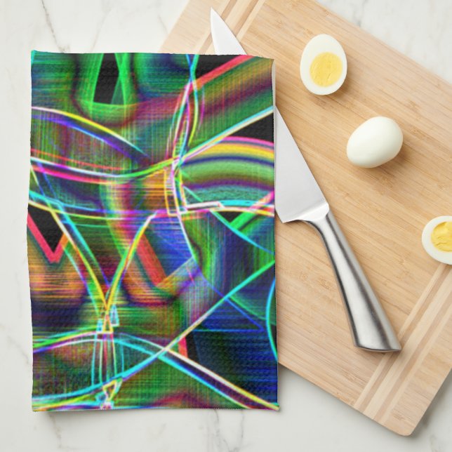 Bandliknande kurvor, färglöst nyon, överlappning kökshandduk (Vikt i Fjärdedel)