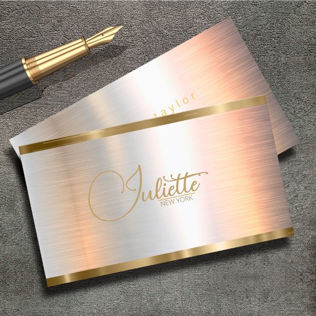 Bandning av Guld i Metall, borstat, ID801 Visitkort (Skapare uppladdad)