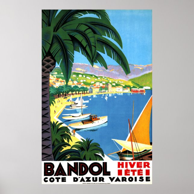 Bandol, Côte d'Azur, Frankrike, Fransk kusten, vin Poster (Framsidan)