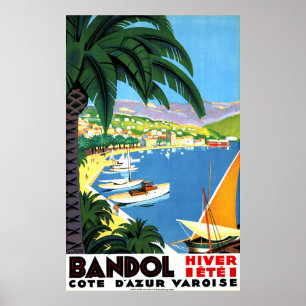 Bandol, Côte d'Azur, Frankrike, Franska kusten, vi Poster