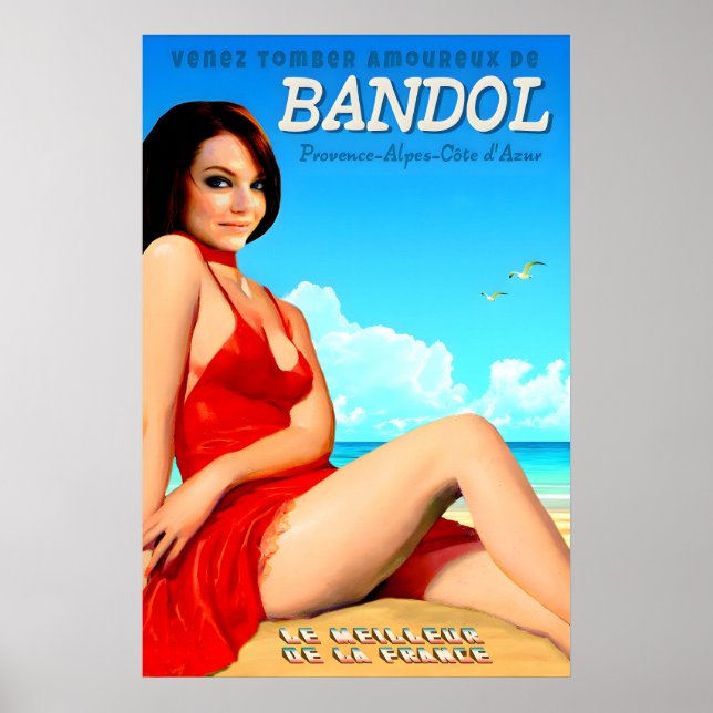 Bandol Cote D'Azur Frankrike Resa Poster (Framsidan)