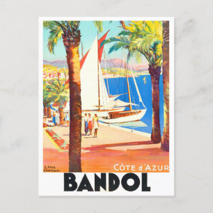 Bandol Frankrike vintage resor Vykort