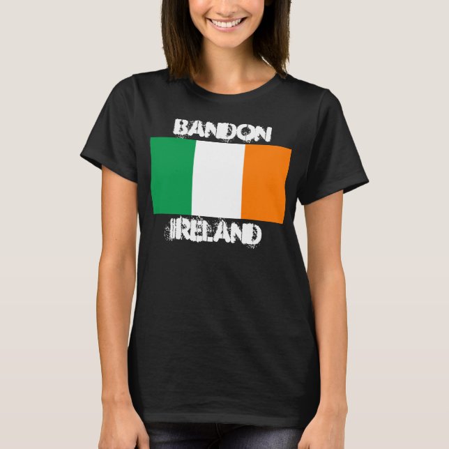 Bandon, Irland med irländskt flagga Tee Shirt (Framsida)