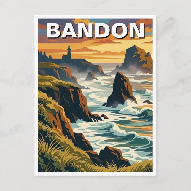 Bandon Oregon coast Travel Vykort (Framsida)