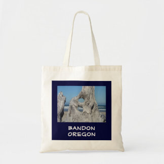 Bandon Oregon Tote Bag Blå Havsvågor Driftwood Tygkasse