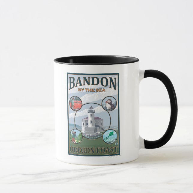 Bandon, OregonScenia Travel Poster Mugg (Höger)