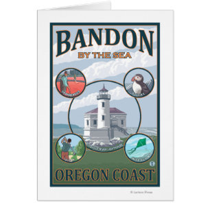 Bandon OregonScenic reser affischen Hälsningskort