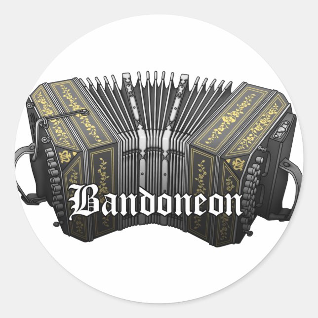 Bandoneon Runt Klistermärke (Framsida)