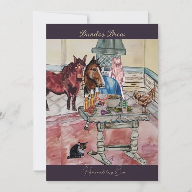 Bandos Beer är en hästbrygga. Julkort (Framsida)