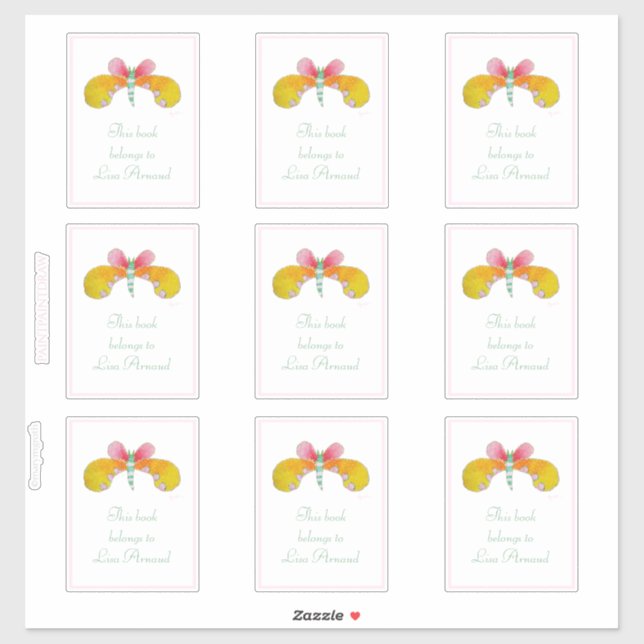 Bandplatta för Butterkoppsfjäril Klistermärken (Ark)