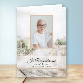 Bandpromenad till Beach Funeral Service Foldad Program