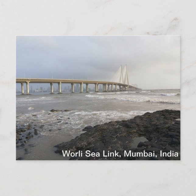 Bandra-Worli Sea Link, Mumbai, Indien Vykort (Framsida)