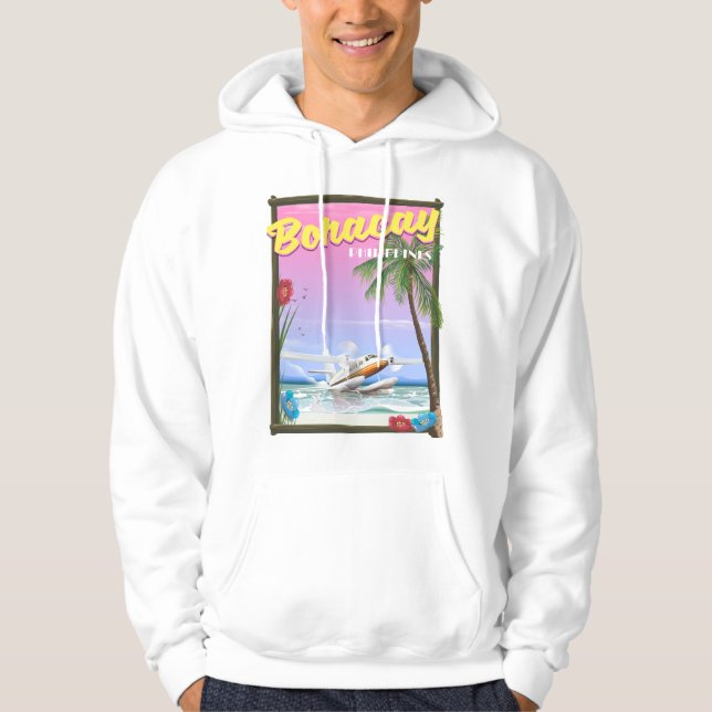 Bandreseaffisch för Boracay Filippinerna Hoodie (Framsida)
