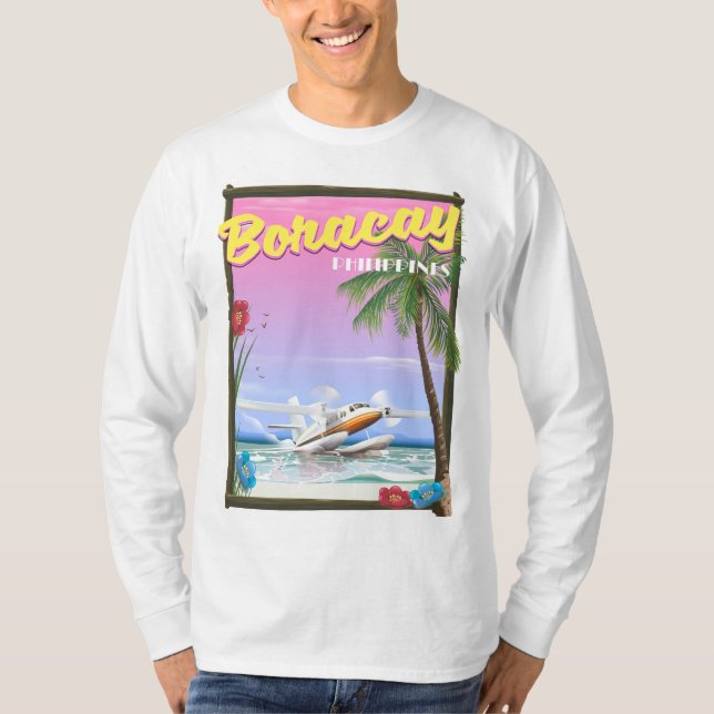 Bandreseaffisch för Boracay Filippinerna T Shirt (Framsida)