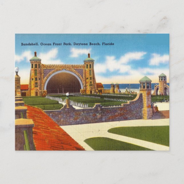Bandshell Ocean Front Park, Daytona Beach, Florida Vykort (Framsida)