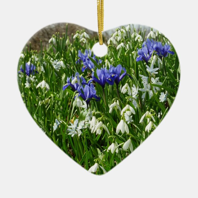 Bandsidan i Tidigt Vår blommor Julgransprydnad Keramik (Framsidan)