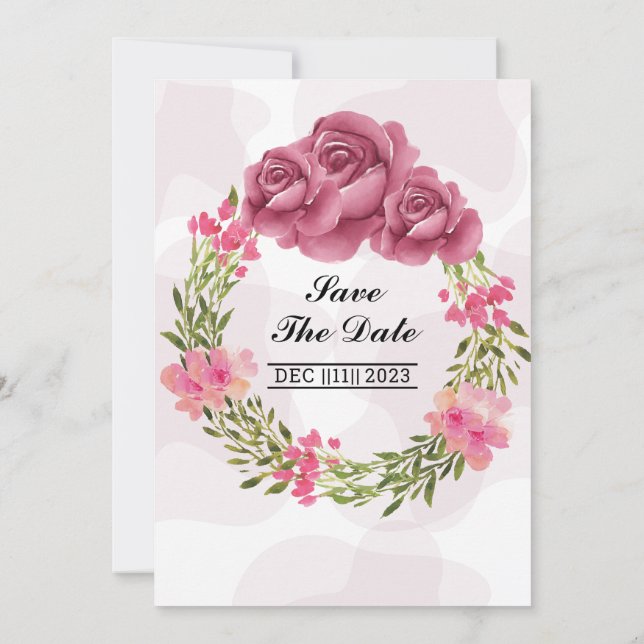 Bandskärmskort för vinterbröllop liggande utformni inbjudningar (Baksida)