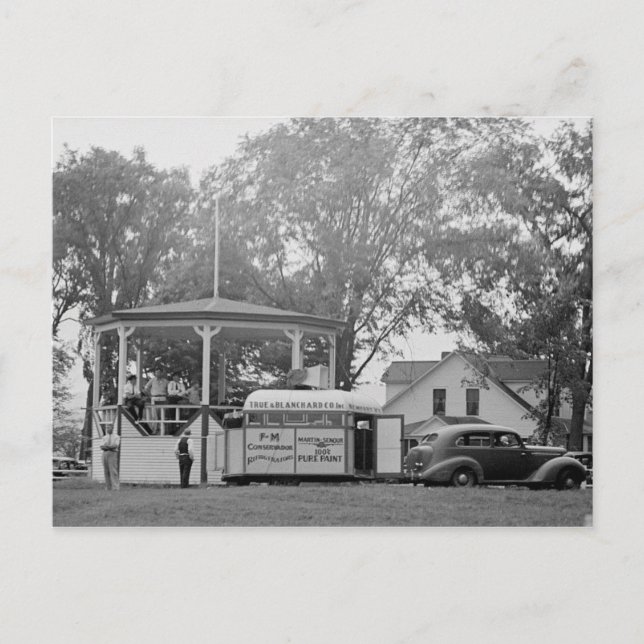 Bandstand, Craftsbury, Vermont Vintage Vykort (Framsida)