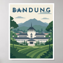 Bandung Indonesien Resemålningaffisch