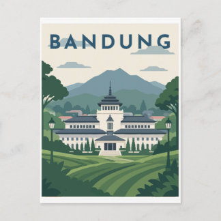 Bandung Indonesien Resemålningaffisch Vykort