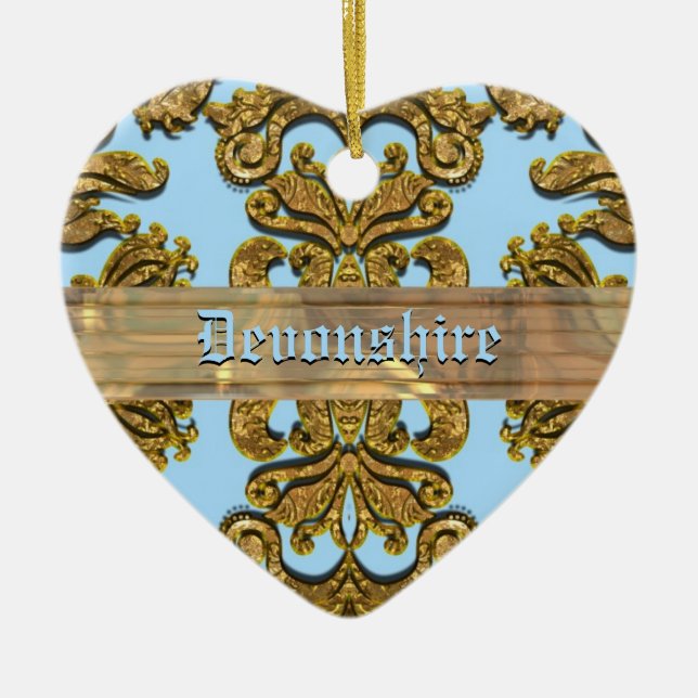 Bandwright Gigi Victoriandamast Julgransprydnad Keramik (Framsidan)