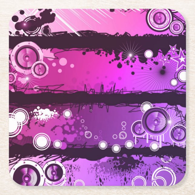 Baner 3 för Grungestilmusik Underlägg Papper Kvadrat (Framsidan)