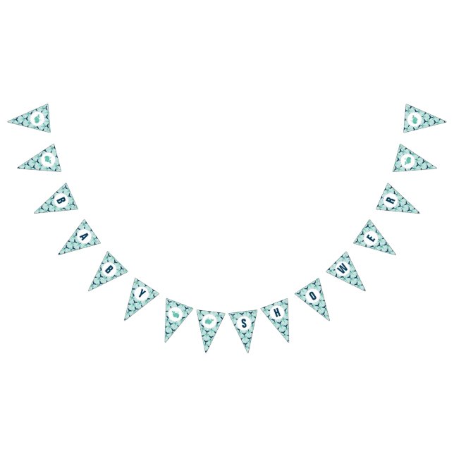 Baner för blåttvalbaby shower vimplar (Alla)