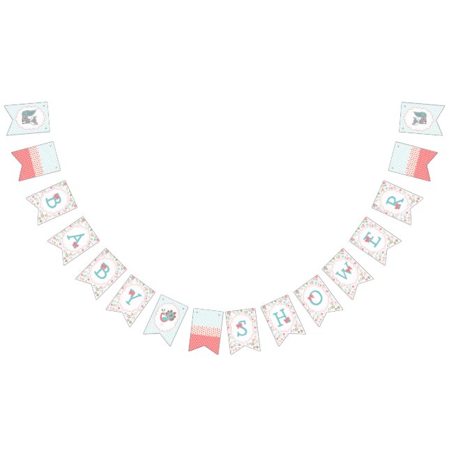 Baner för Bunting för babyrävbaby shower Vimplar (Alla)