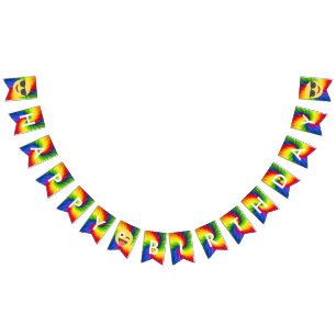 Baner för födelsedag för Emoji Tiefärg Vimplar