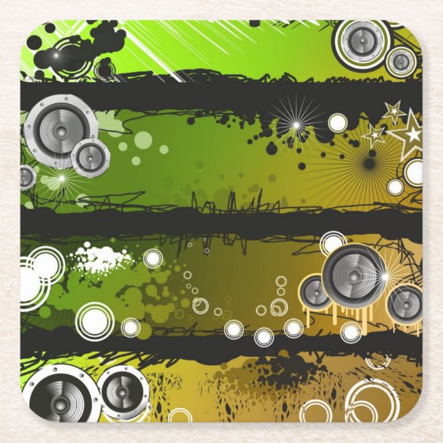 Baner för Grungestilmusik Underlägg Papper Kvadrat (Framsidan)