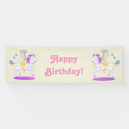 Baner för karusellhästfödelsedag