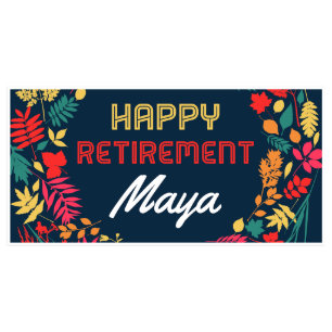 Baner för party för pension för blåttnaturmön