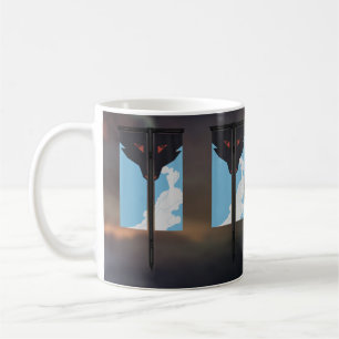 baner för varg för stjärnavänvape kaffemugg