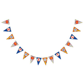 Baner för vintagecirkusgrattis på födelsedagen, vimplar