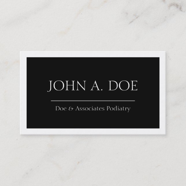 Baner W/W för svart för läkarundersökning för Visitkort (Framsida)