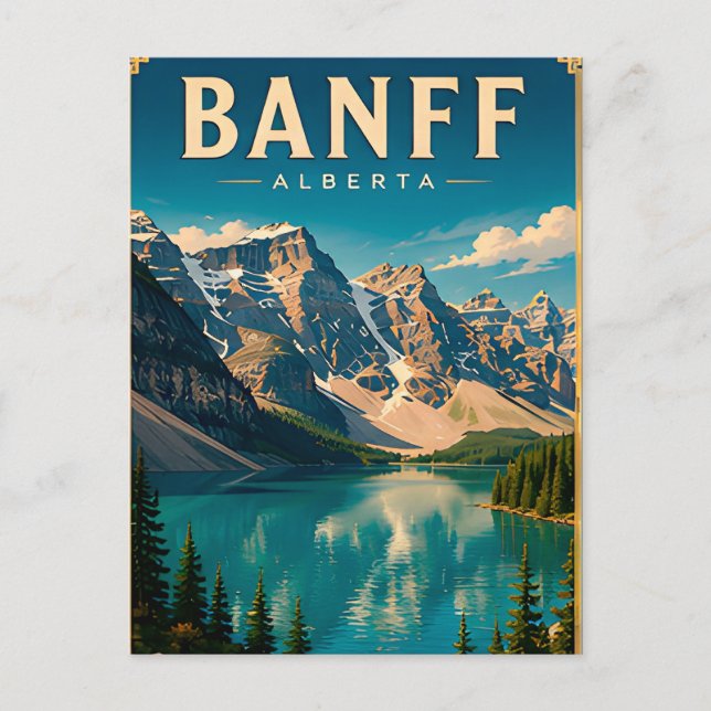 🏔️ Banff Alberta Bergssjö Vykort (Framsida)