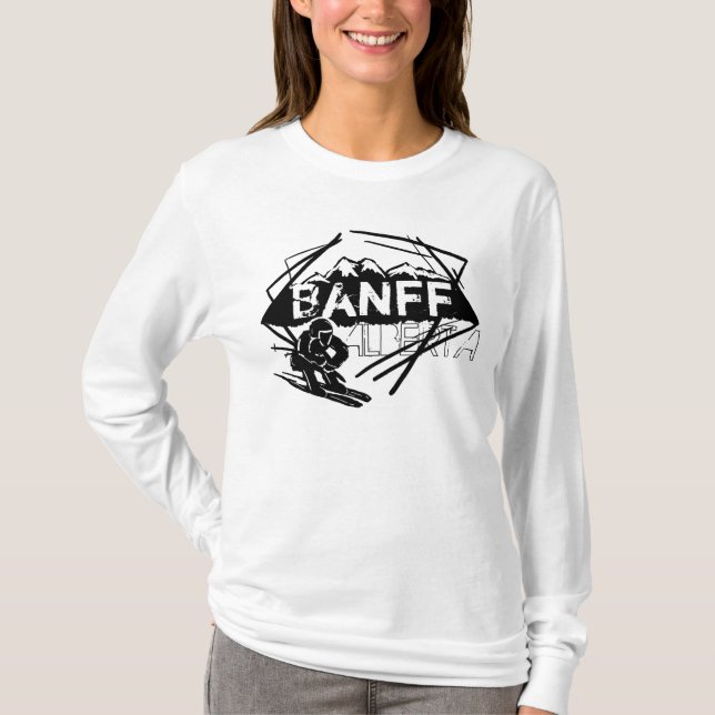 Banff Alberta Canada ski hoodie Tröja (Framsida)