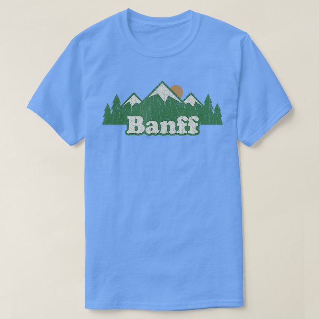 Banff Alberta Canada Vintage Hiking Mountains T Shirt (Design framsida)