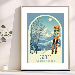Banff Alberta Kanada skidestination Affisch