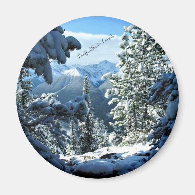 Banff, Alberta, Kanada Snö Covered Magnet (Framsidan)