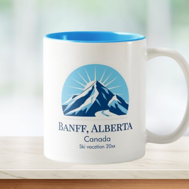 Banff Alberta Kanada souvenir från skidort Två-Tonad Mugg (Skapare uppladdad)