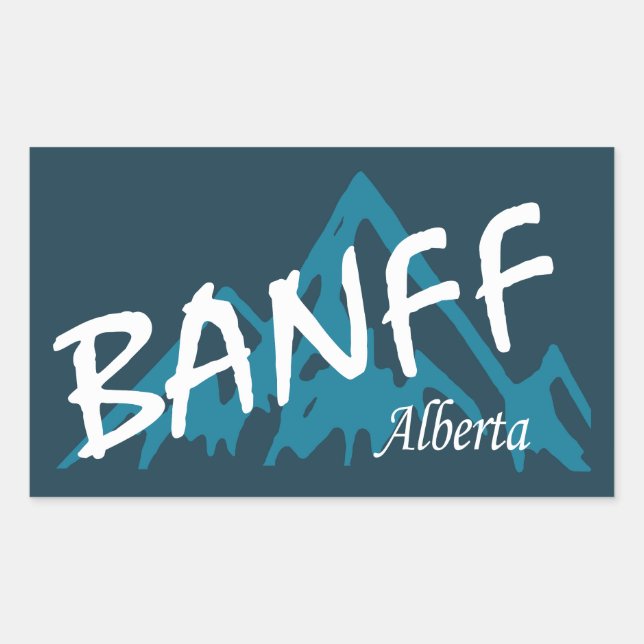 Banff Alberta Mountains Rektangulärt Klistermärke (Framsida)