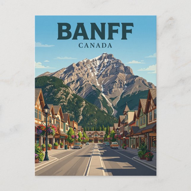 Banff Avenue Kanada Vykort (Framsida)