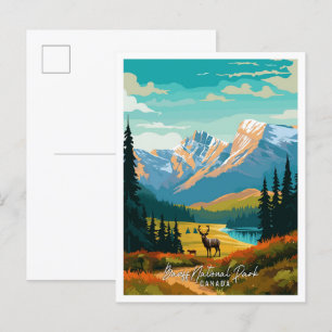 Banff Canada Art vintage resor illustration Vykort